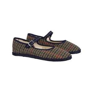 NEW VIBI VENEZIA women's mary jane wool shoe in blue/green